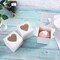 25 Pack 3" Mini Single Favor White Cupcake Boxes with Heart Shape Window without Handle,Small Cupcake Box Carrier Individual Containers 3X3X3inch
